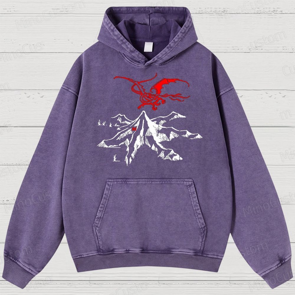 Vintage Washed The Lord of the Rings Graphic Fantasy Hoodie