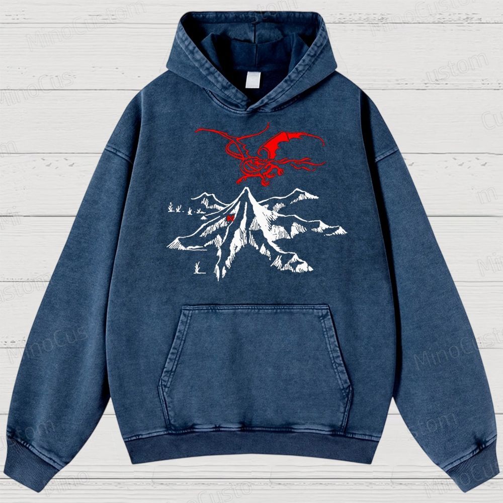 Vintage Washed The Lord of the Rings Graphic Fantasy Hoodie