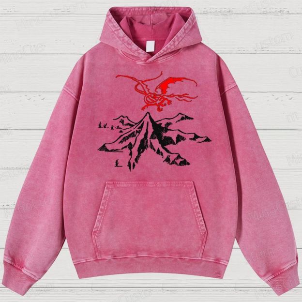 Vintage Washed The Lord of the Rings Graphic Fantasy Hoodie