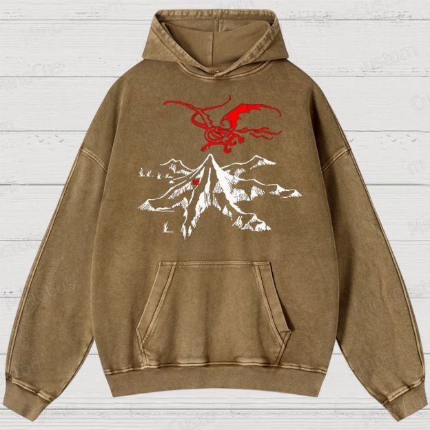 Vintage Washed The Lord of the Rings Graphic Fantasy Hoodie