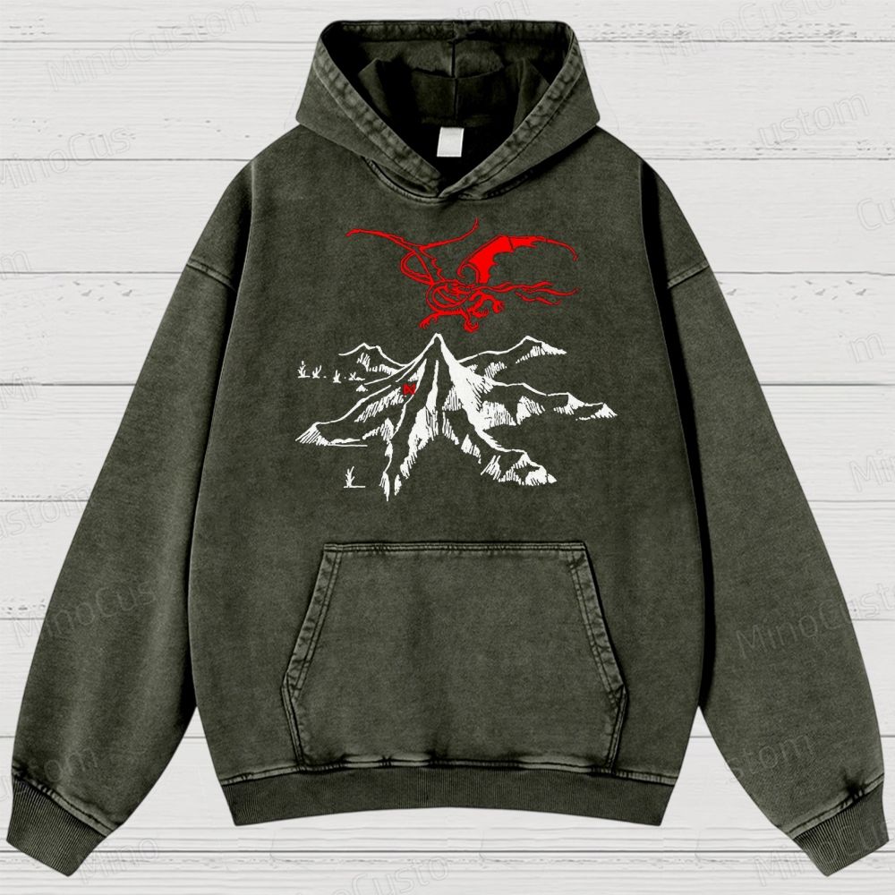 Vintage Washed The Lord of the Rings Graphic Fantasy Hoodie