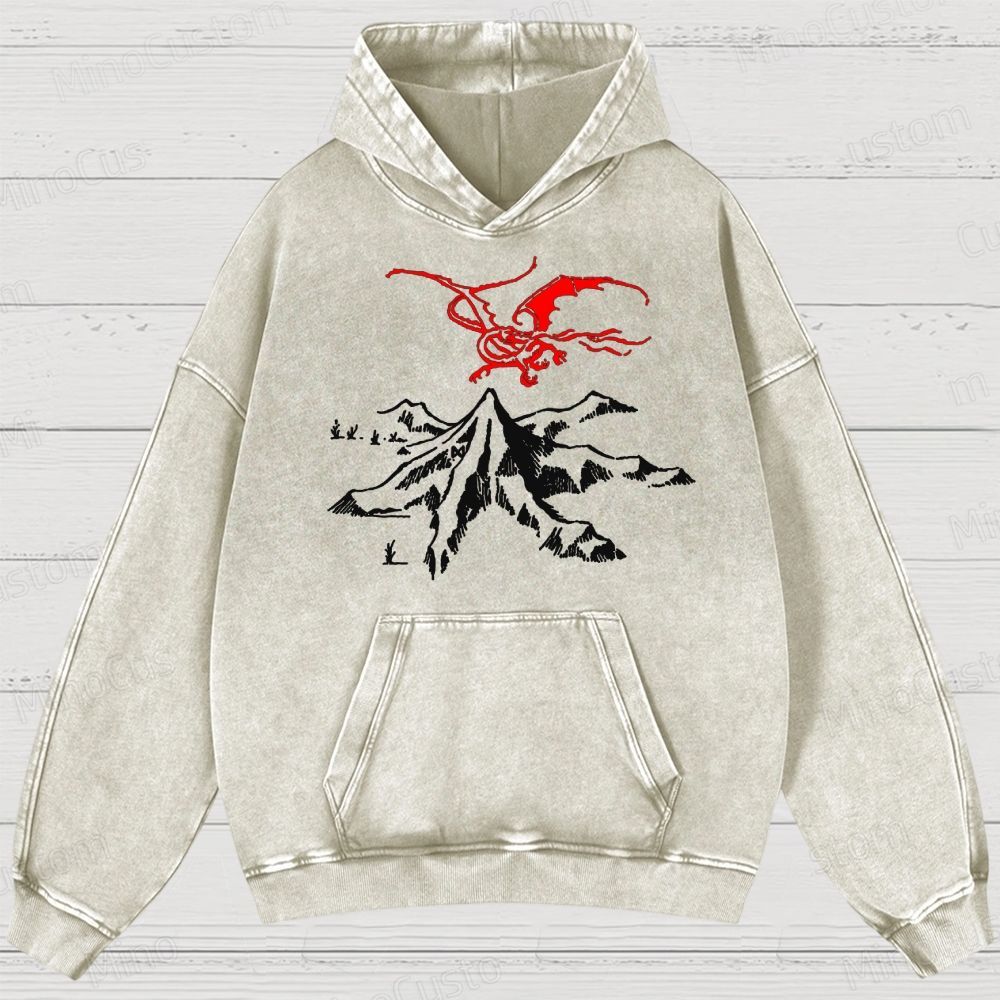 Vintage Washed The Lord of the Rings Graphic Fantasy Hoodie