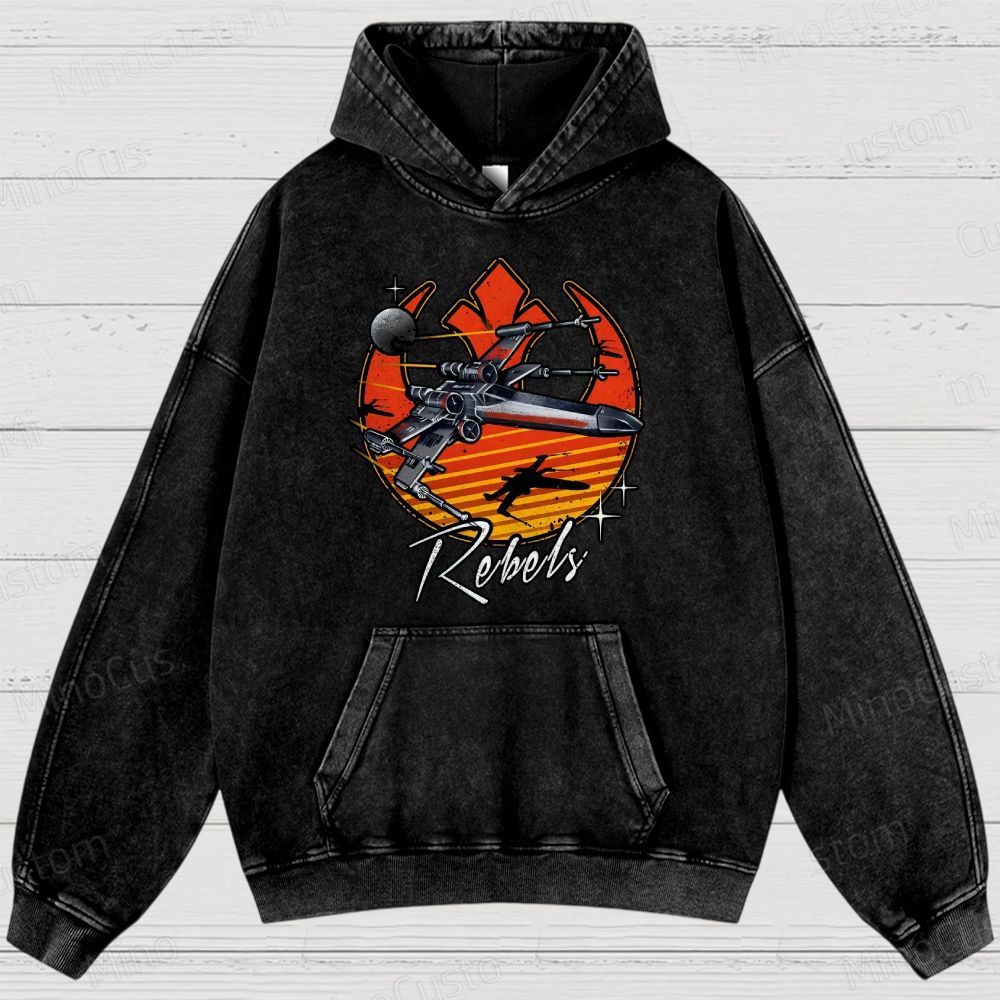 Retro Rebels Star Battles VintageDistressed Hoodie