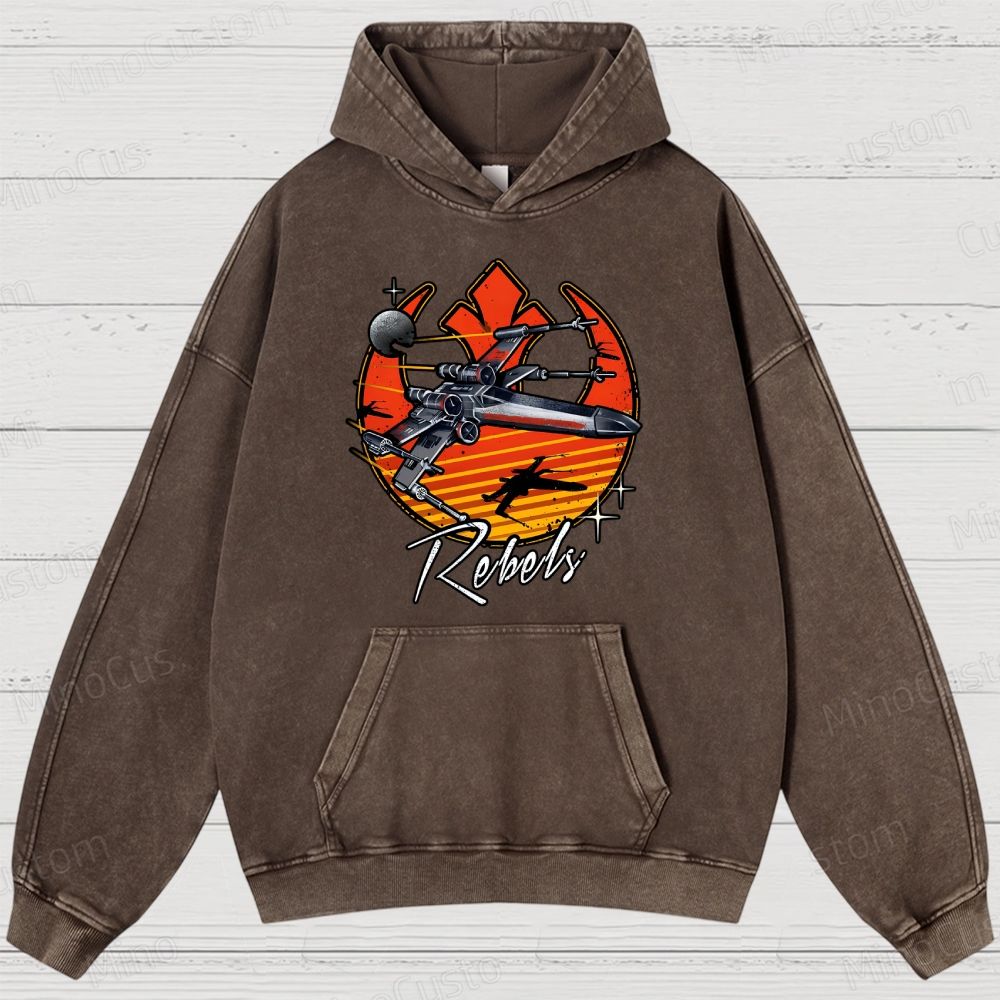 Retro Rebels Star Battles VintageDistressed Hoodie
