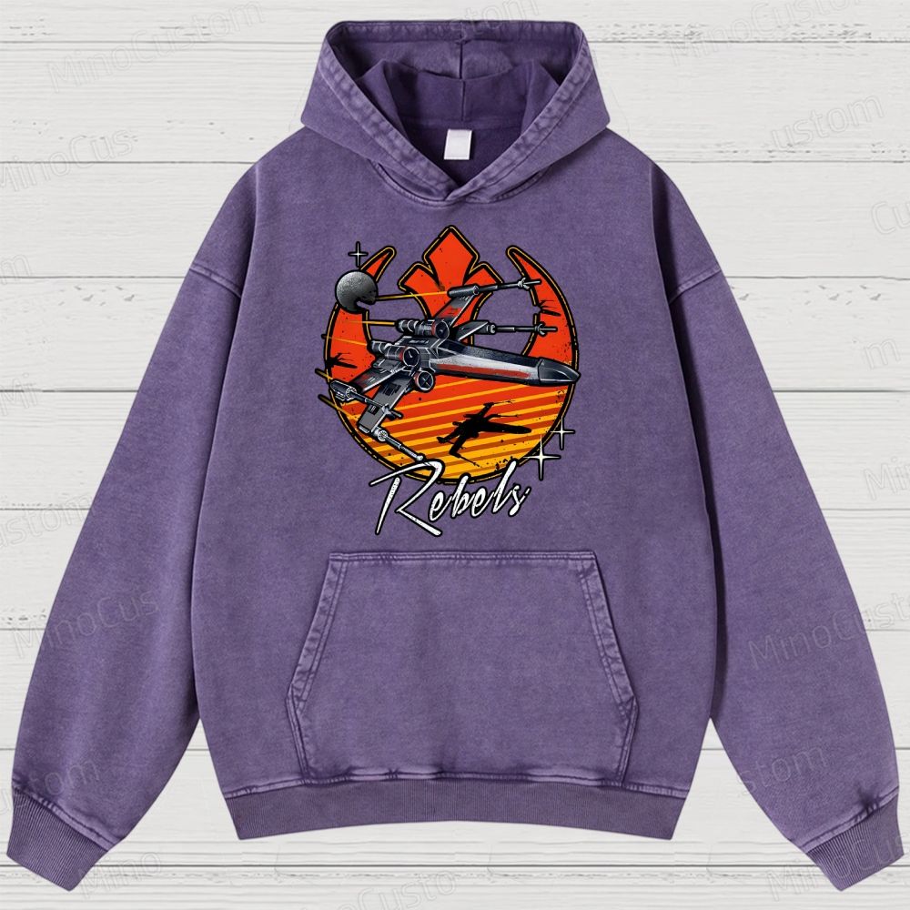 Retro Rebels Star Battles VintageDistressed Hoodie