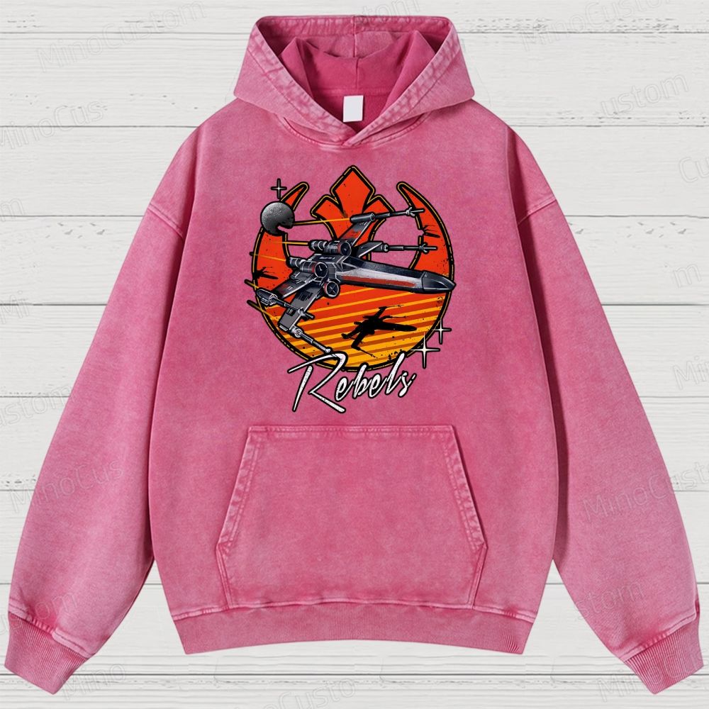 Retro Rebels Star Battles VintageDistressed Hoodie