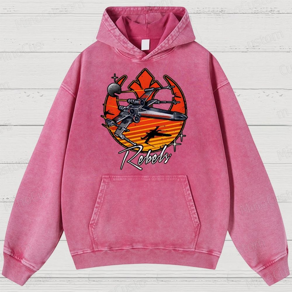Retro Rebels Star Battles VintageDistressed Hoodie