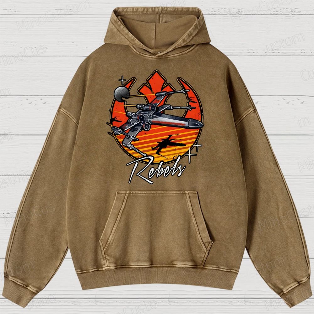 Retro Rebels Star Battles VintageDistressed Hoodie