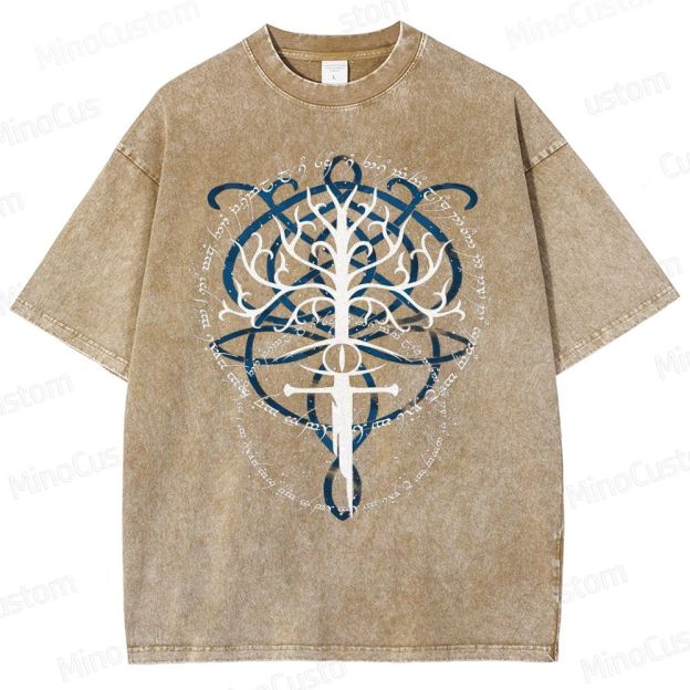 Gondor White Tree & Elvish Sword Washed T-Shirt 