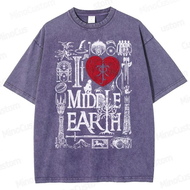 I Love Middle Earth Washed T-Shirt