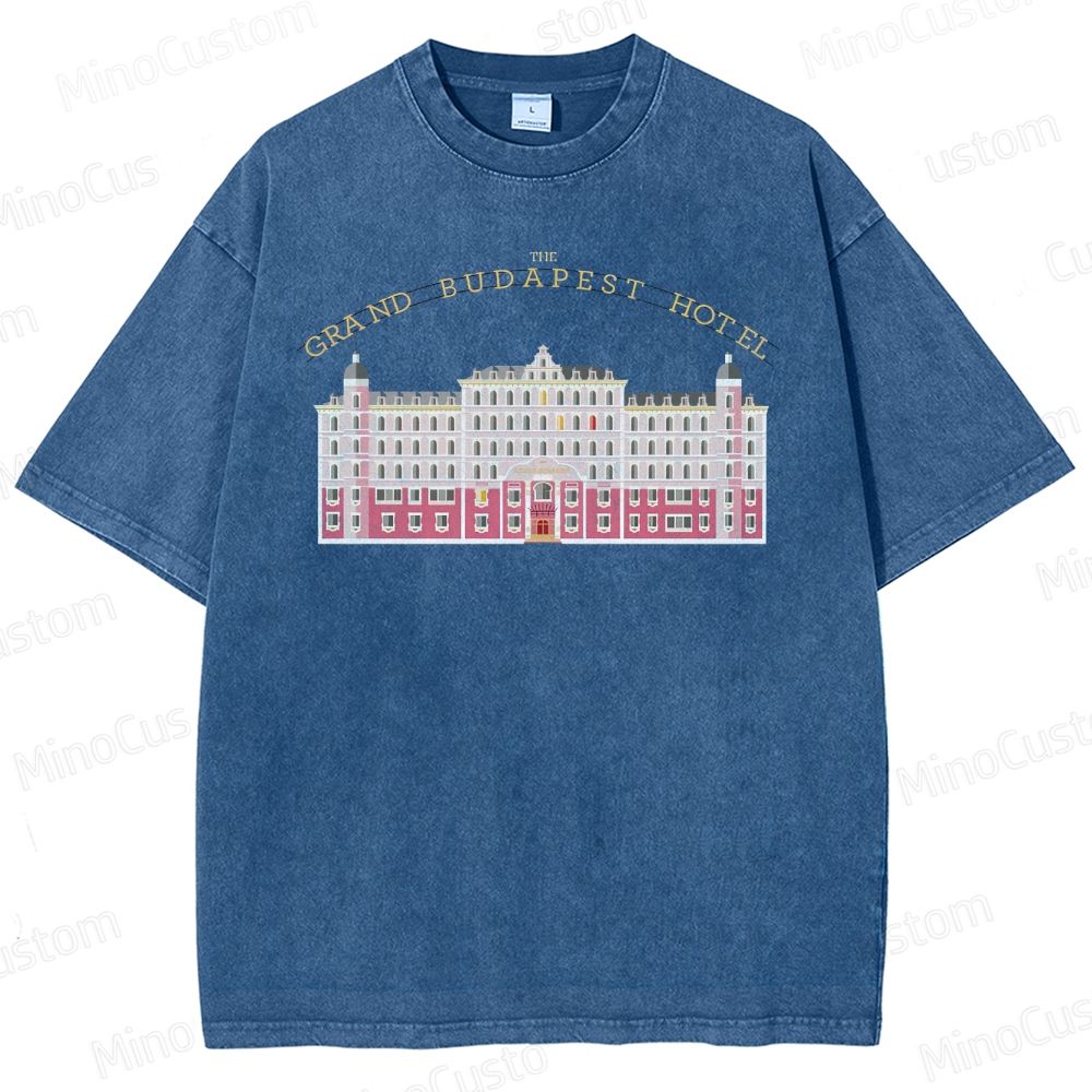 Vintage Washed The Grand Budapest Hotel Graphic Comedy - Drama T - shirt