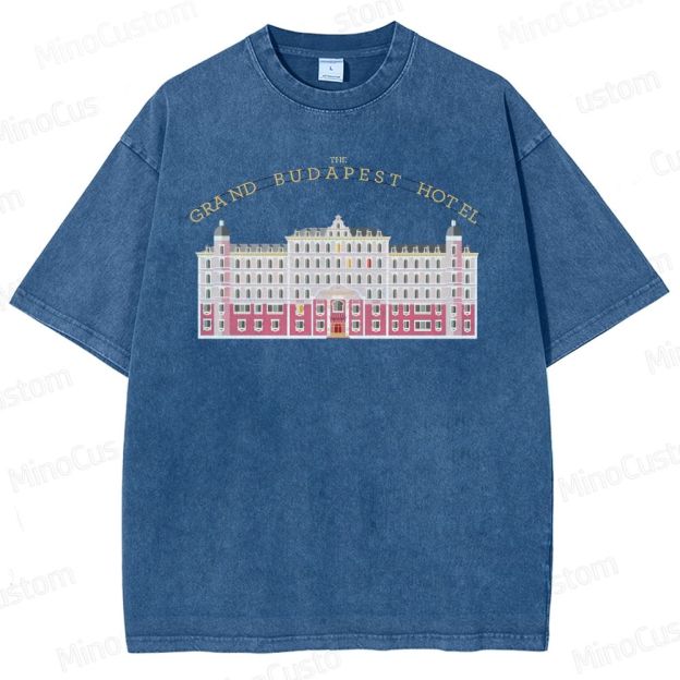Vintage Washed The Grand Budapest Hotel Graphic Comedy - Drama T - shirt