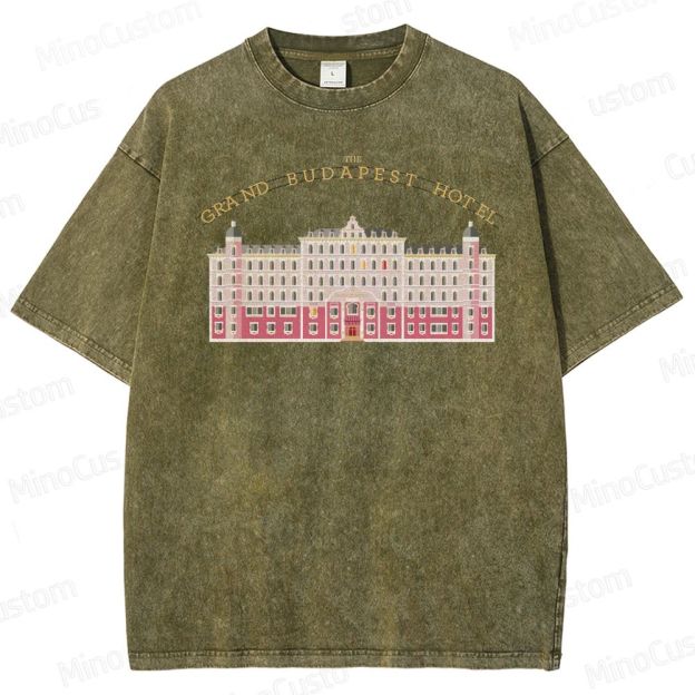 Vintage Washed The Grand Budapest Hotel Graphic Comedy - Drama T - shirt