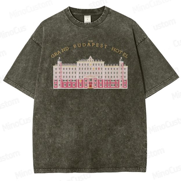 Vintage Washed The Grand Budapest Hotel Graphic Comedy - Drama T - shirt