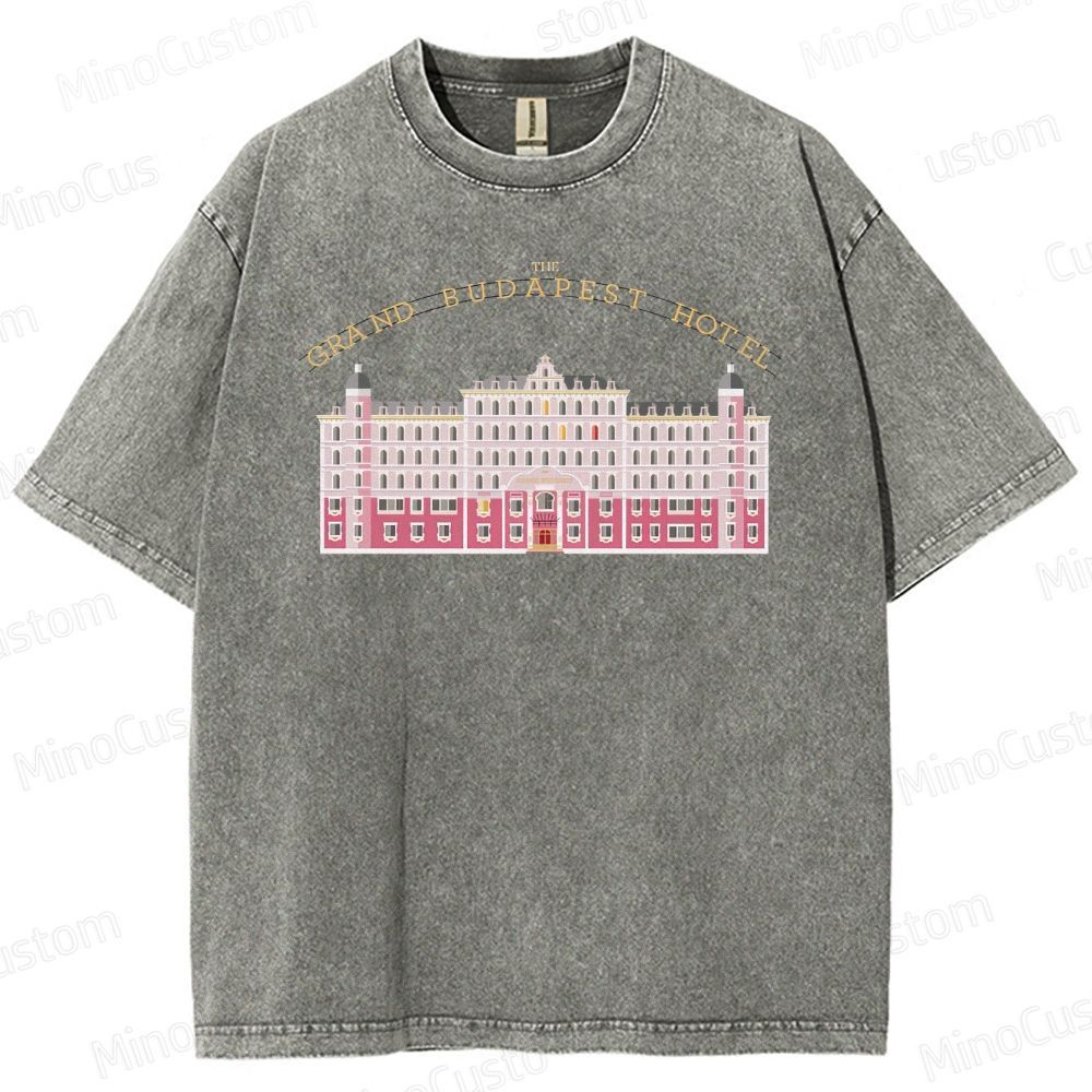 Vintage Washed The Grand Budapest Hotel Graphic Comedy - Drama T - shirt
