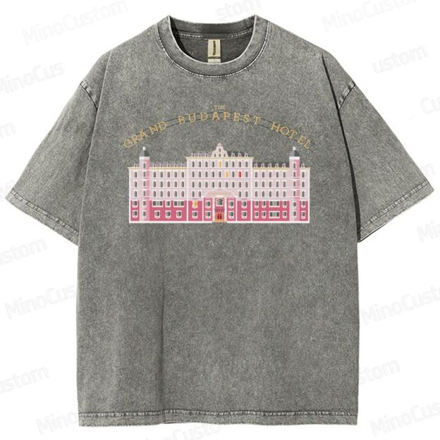 Vintage Washed The Grand Budapest Hotel Graphic Comedy - Drama T - shirt