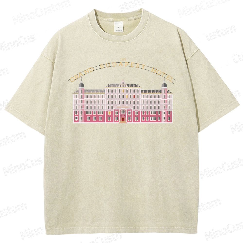 Vintage Washed The Grand Budapest Hotel Graphic Comedy - Drama T - shirt