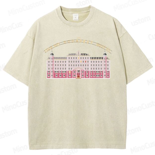 Vintage Washed The Grand Budapest Hotel Graphic Comedy - Drama T - shirt