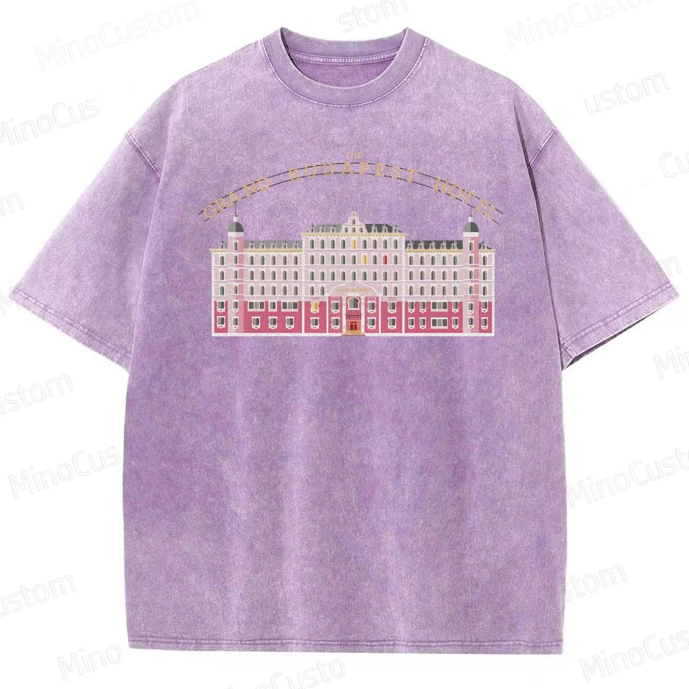 Vintage Washed The Grand Budapest Hotel Graphic Comedy - Drama T - shirt