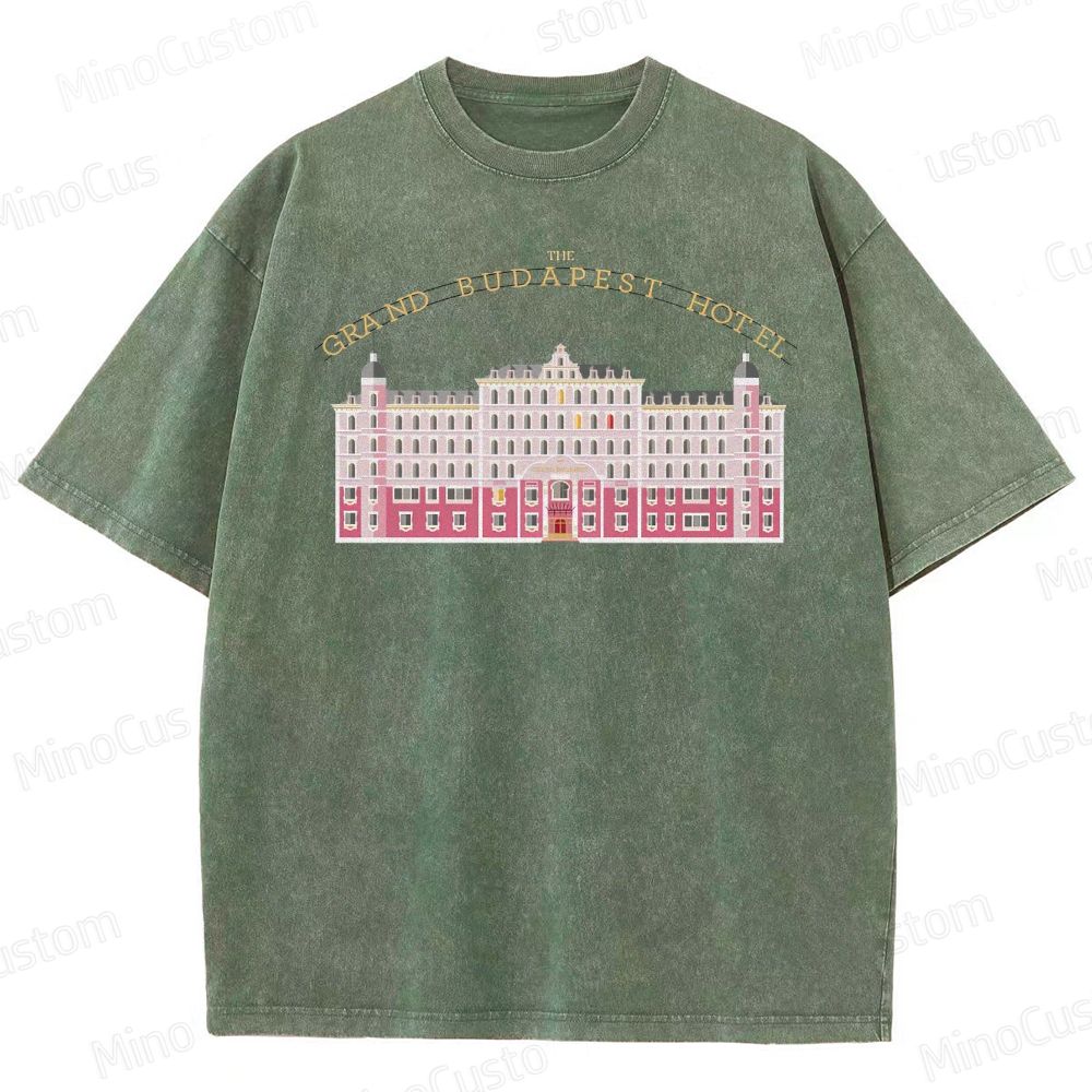 Vintage Washed The Grand Budapest Hotel Graphic Comedy - Drama T - shirt