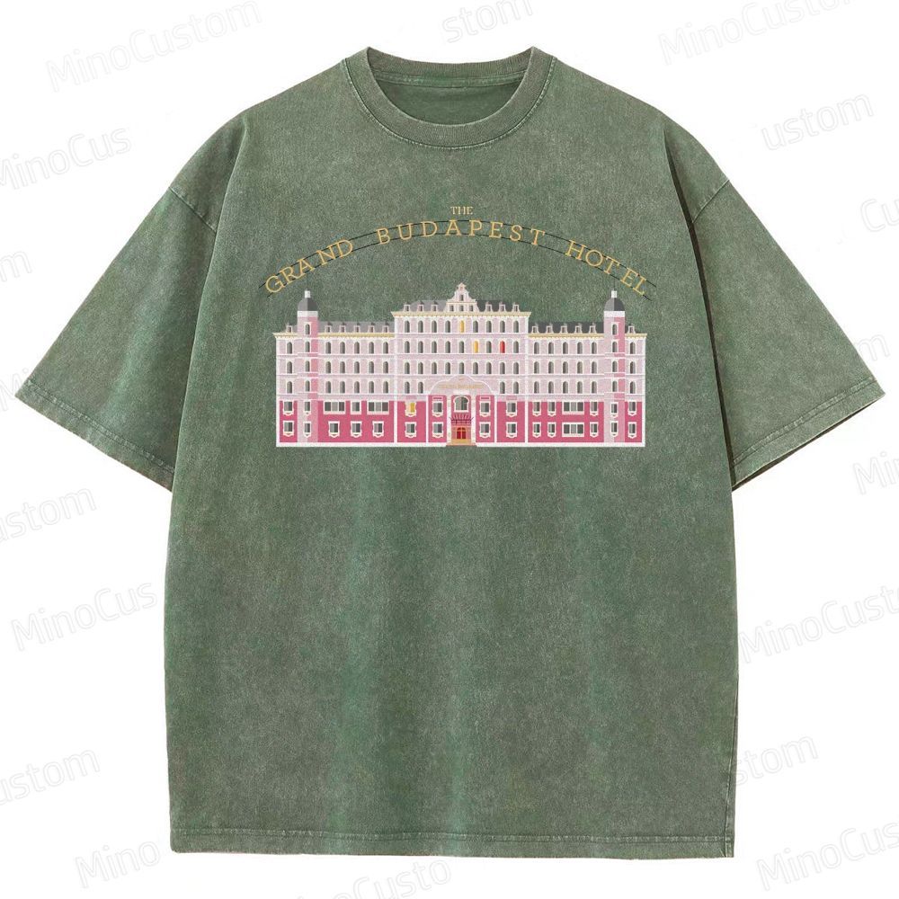 Vintage Washed The Grand Budapest Hotel Graphic Comedy - Drama T - shirt