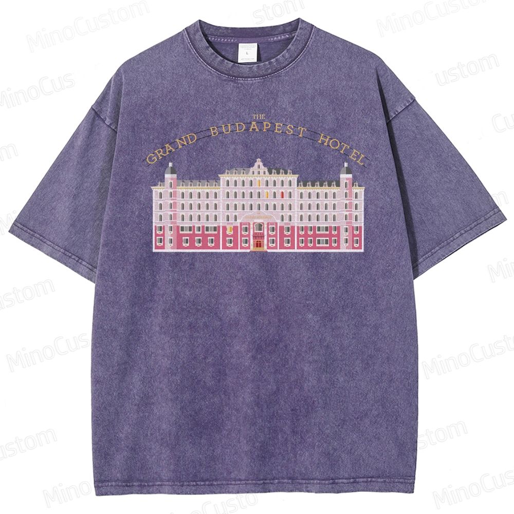 Vintage Washed The Grand Budapest Hotel Graphic Comedy - Drama T - shirt