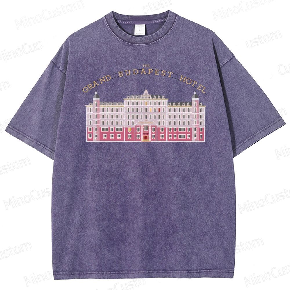 Vintage Washed The Grand Budapest Hotel Graphic Comedy - Drama T - shirt