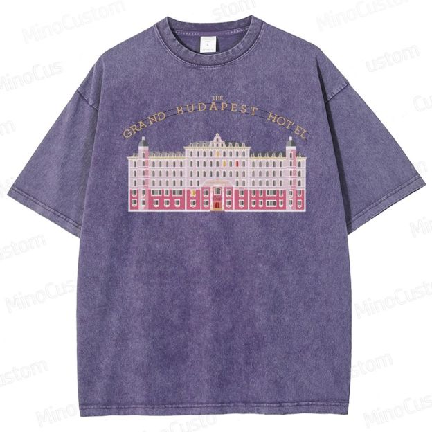 Vintage Washed The Grand Budapest Hotel Graphic Comedy - Drama T - shirt