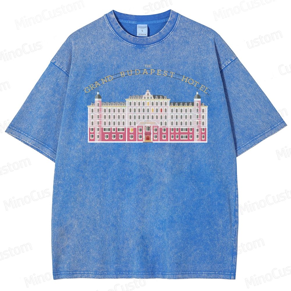 Vintage Washed The Grand Budapest Hotel Graphic Comedy - Drama T - shirt