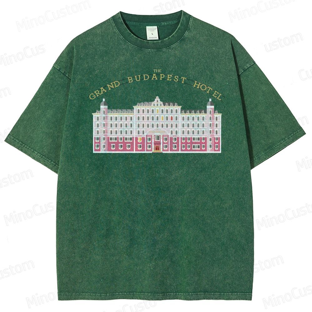 Vintage Washed The Grand Budapest Hotel Graphic Comedy - Drama T - shirt