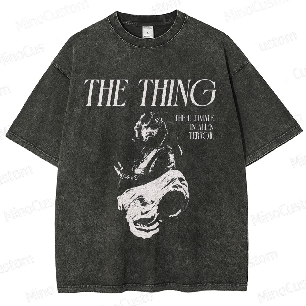 Vintage Washed The Thing Graphic Sci - Fi Horror T - shirt