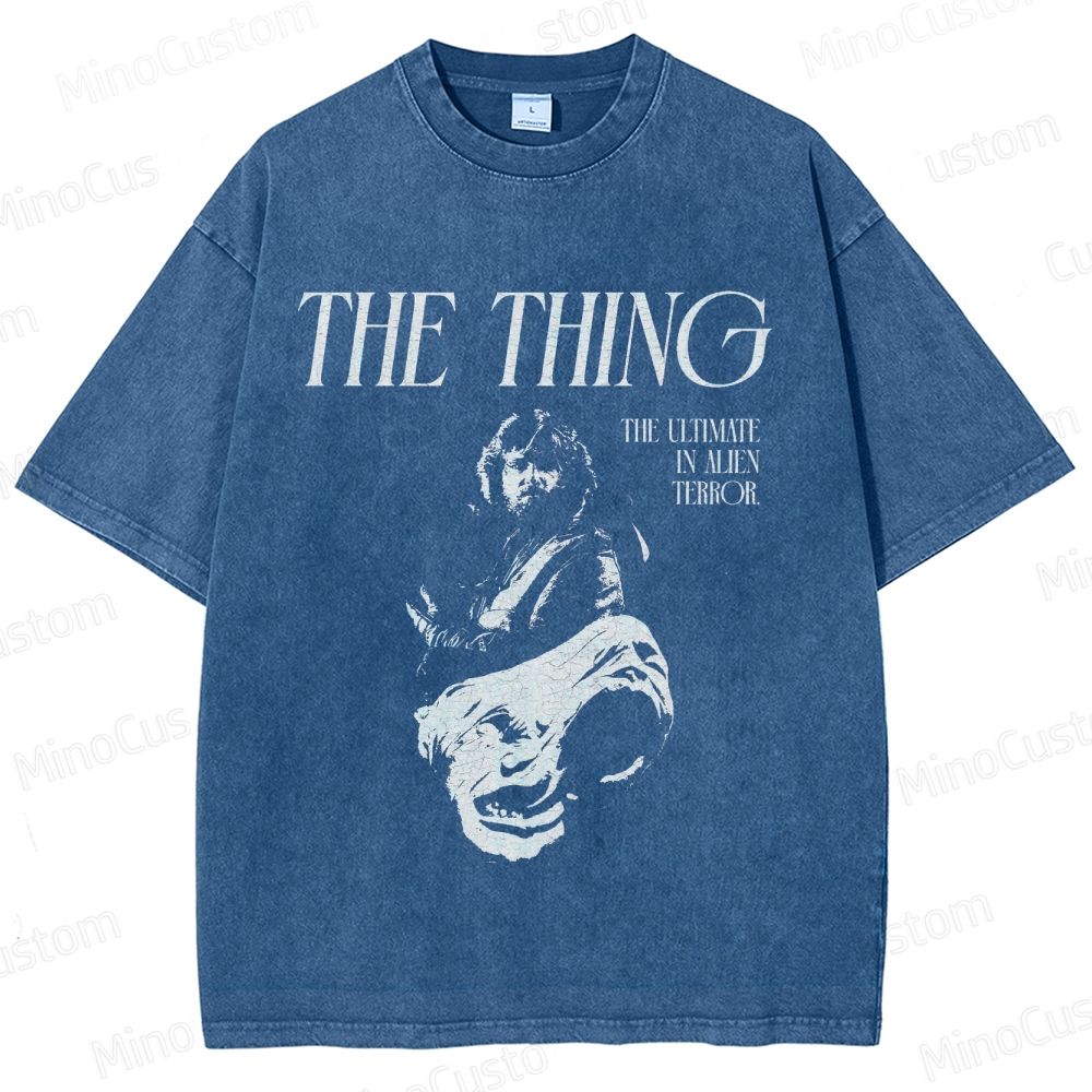 Vintage Washed The Thing Graphic Sci - Fi Horror T - shirt