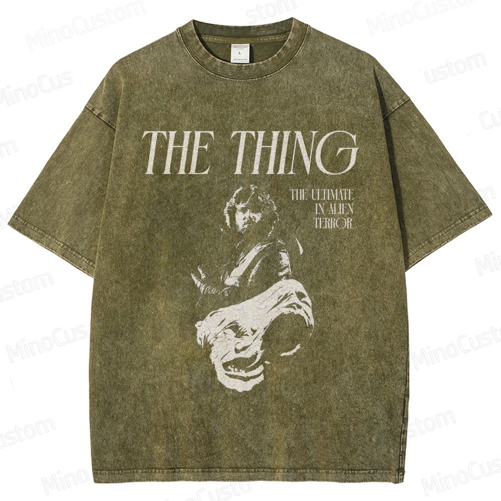 Vintage Washed The Thing Graphic Sci - Fi Horror T - shirt