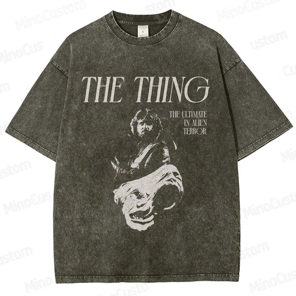 Vintage Washed The Thing Graphic Sci - Fi Horror T - shirt