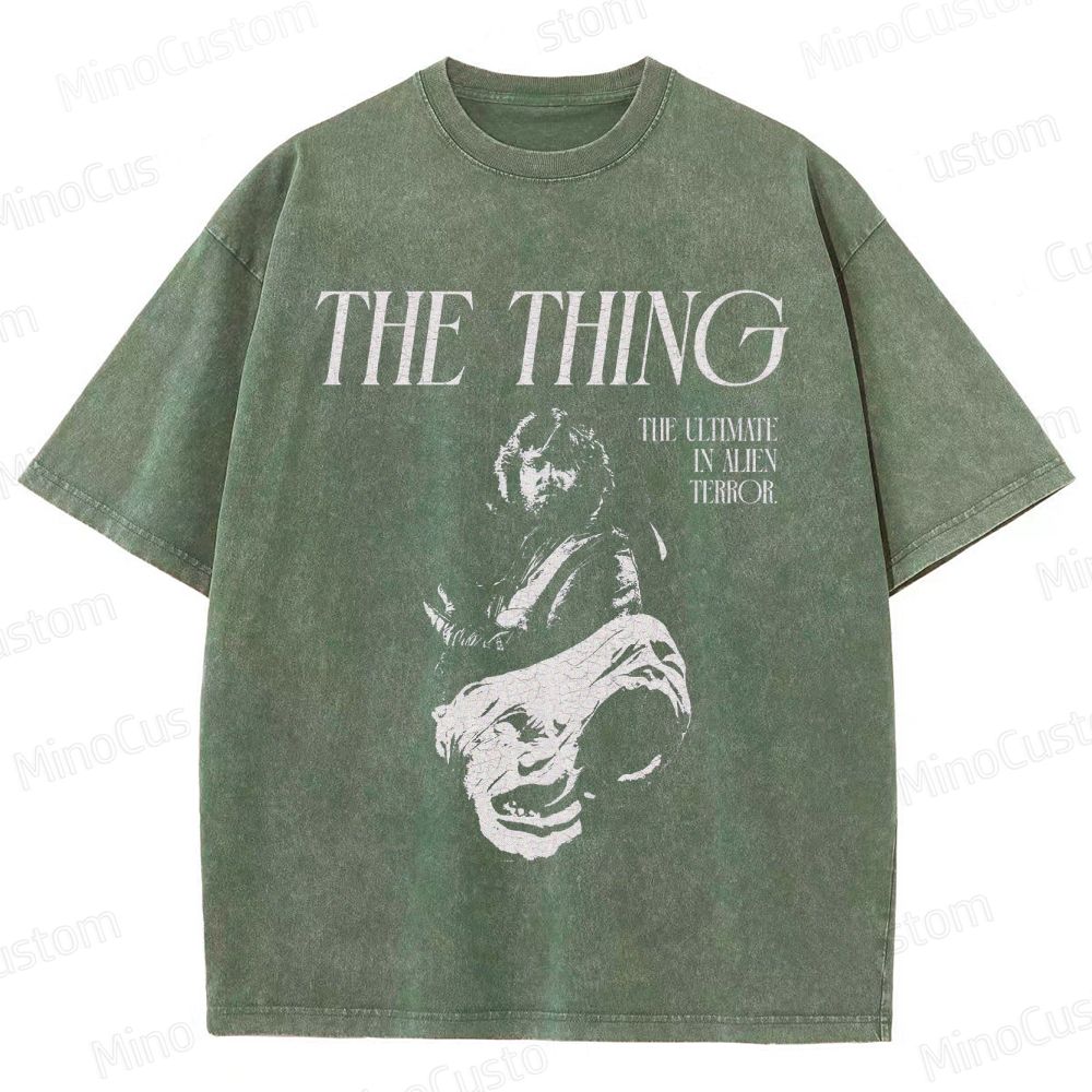 Vintage Washed The Thing Graphic Sci - Fi Horror T - shirt