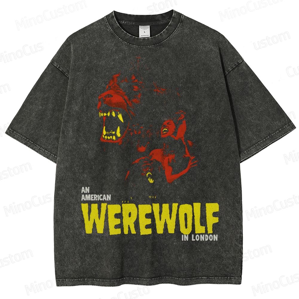 Vintage Washed An American Werewolf in London Graphic Horror T - shirt