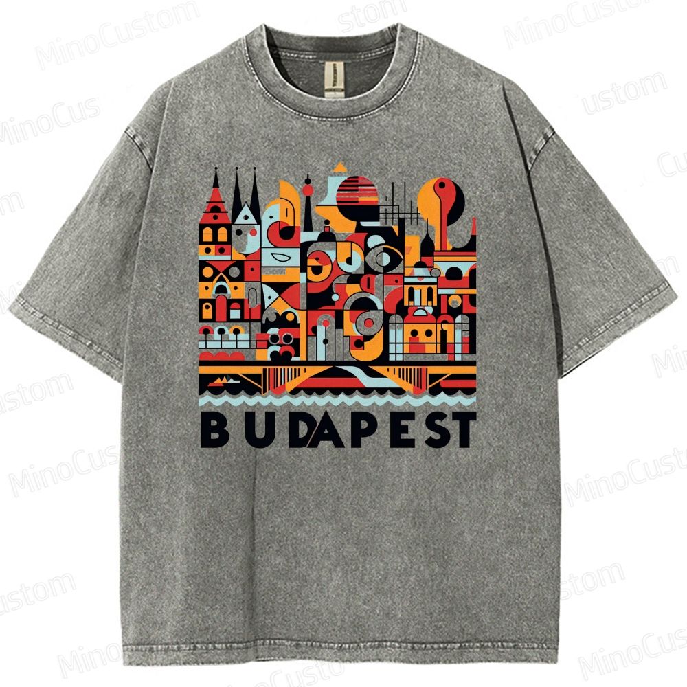 Vintage Washed The Grand Budapest Hotel - Inspired Graphic T - shirt