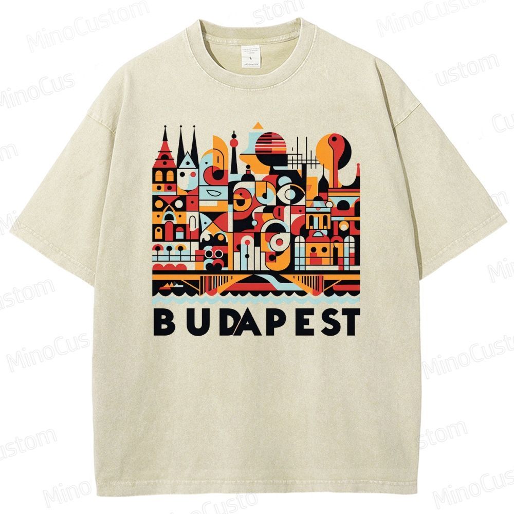 Vintage Washed The Grand Budapest Hotel - Inspired Graphic T - shirt