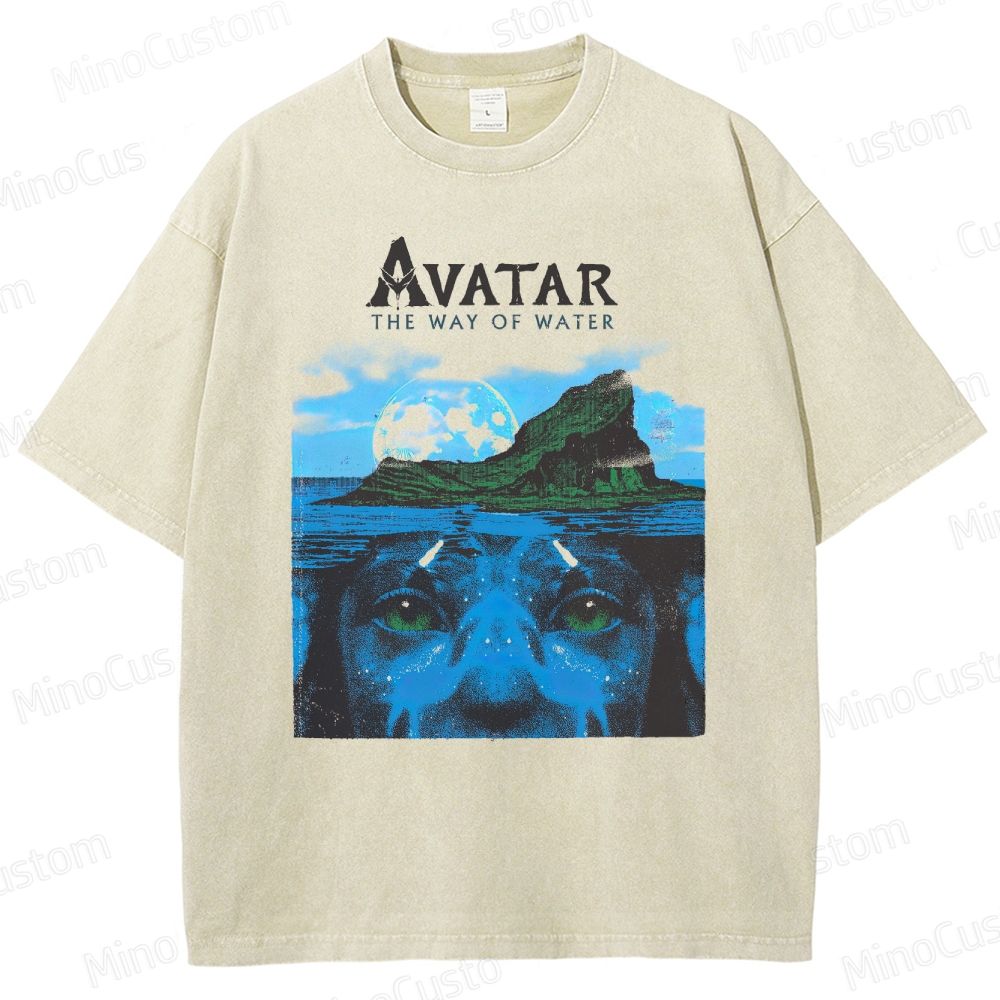 Vintage Washed Avatar: The Way of Water Graphic Sci - Fi Adventure T - shirt