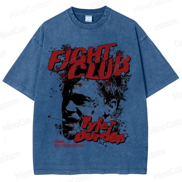Vintage Washed Fight Club Tyler Durden Graphic Drama Thriller T - shirt