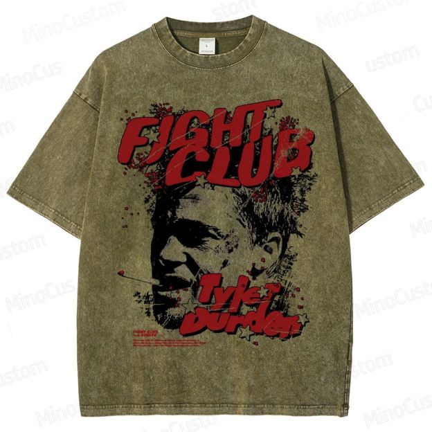 Vintage Washed Fight Club Tyler Durden Graphic Drama Thriller T - shirt