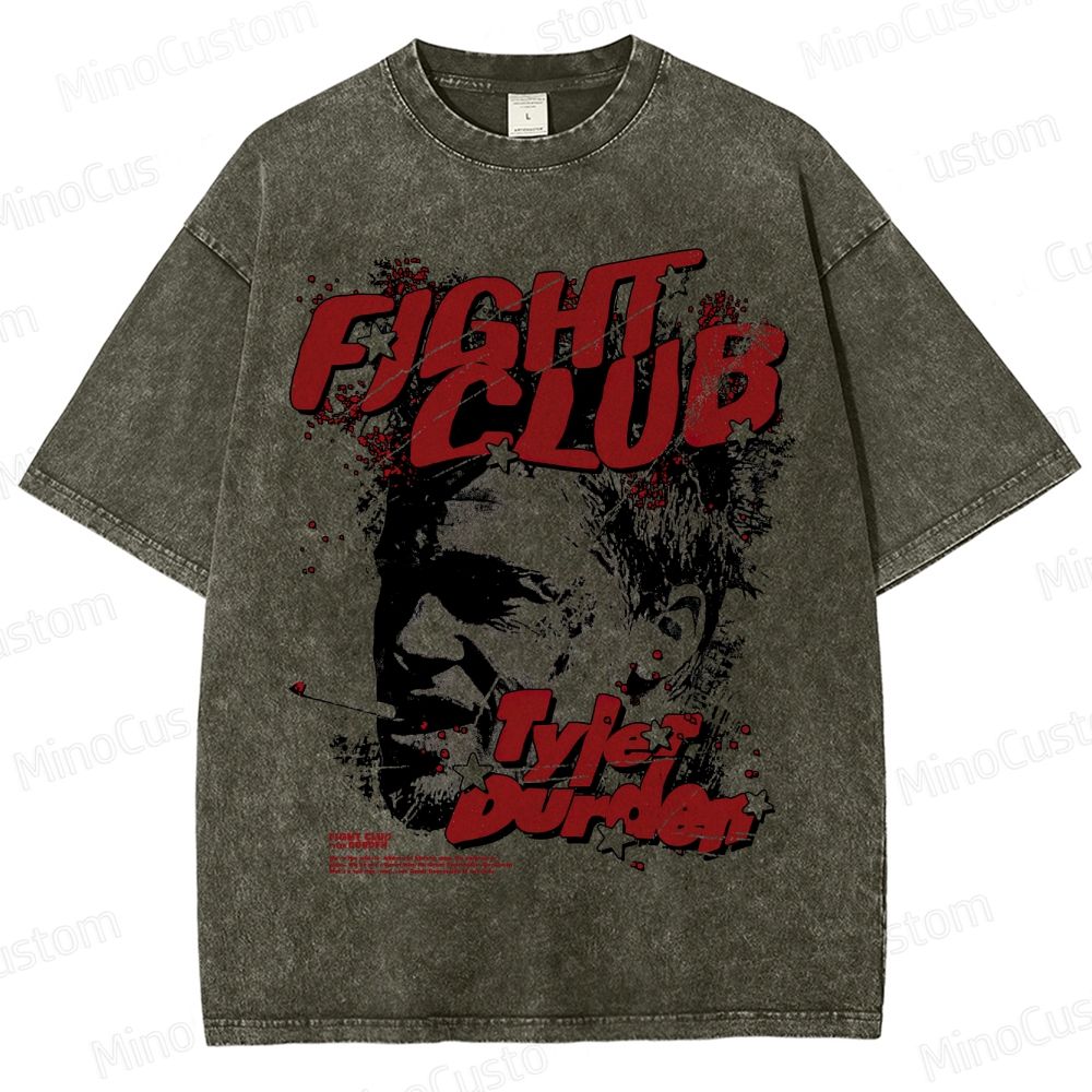 Vintage Washed Fight Club Tyler Durden Graphic Drama Thriller T - shirt
