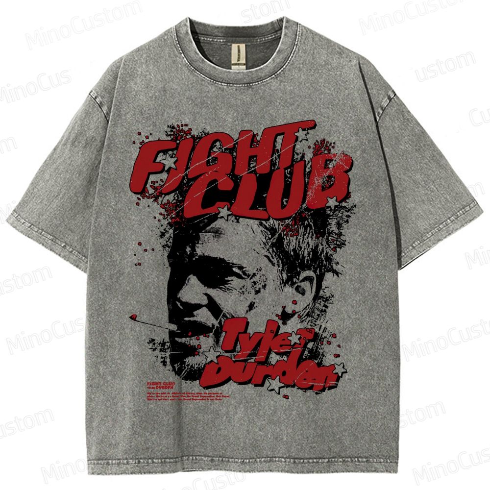 Vintage Washed Fight Club Tyler Durden Graphic Drama Thriller T - shirt
