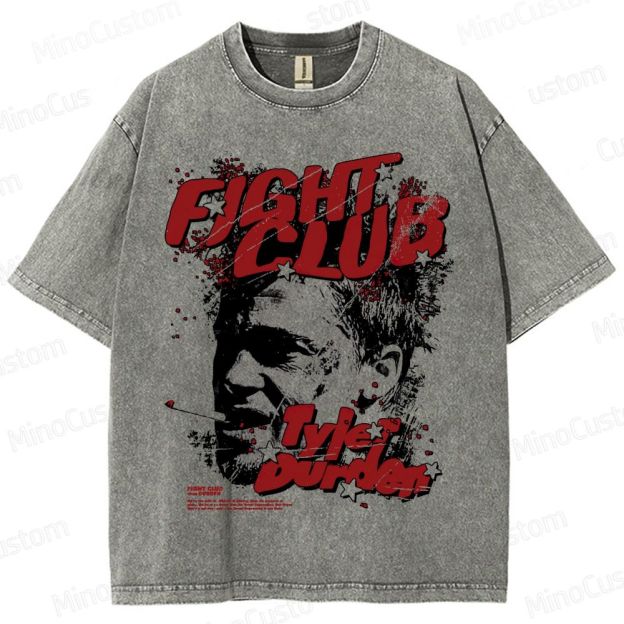 Vintage Washed Fight Club Tyler Durden Graphic Drama Thriller T - shirt