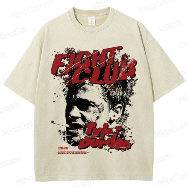 Vintage Washed Fight Club Tyler Durden Graphic Drama Thriller T - shirt