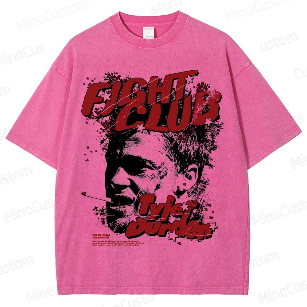 Vintage Washed Fight Club Tyler Durden Graphic Drama Thriller T - shirt