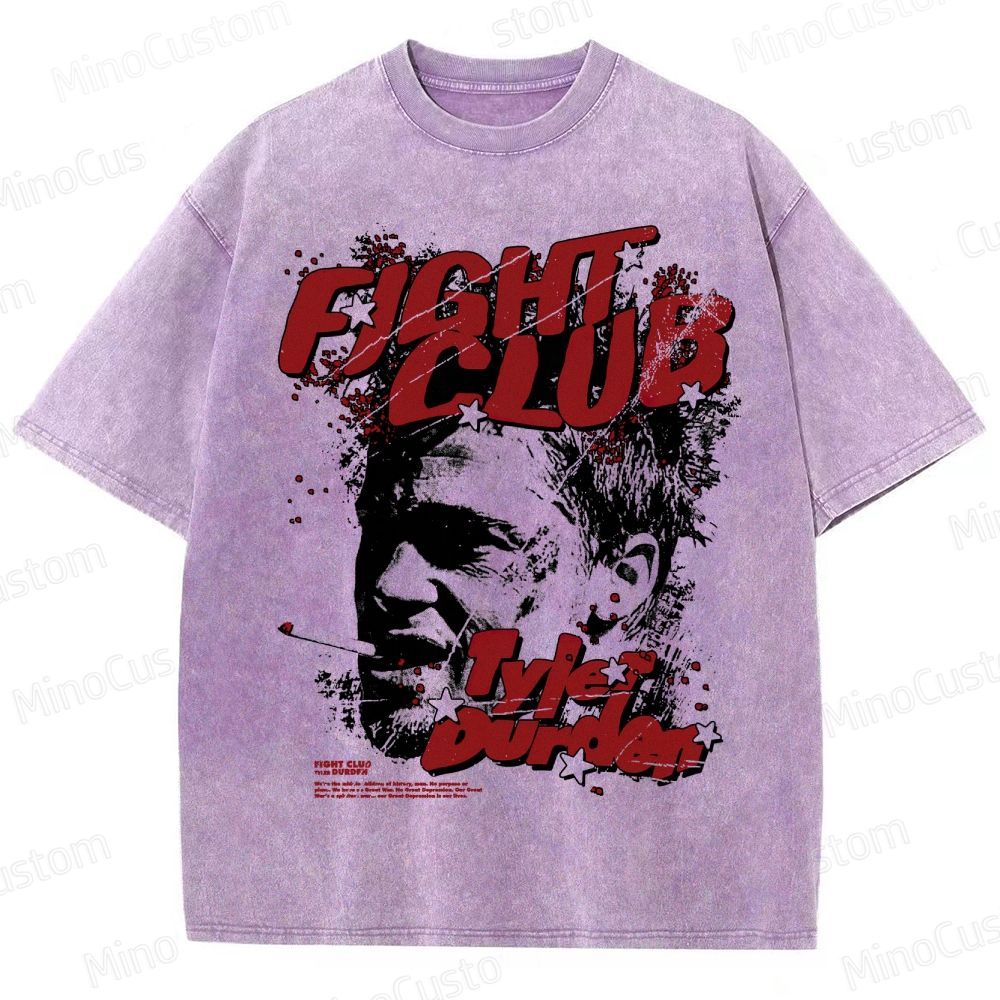 Vintage Washed Fight Club Tyler Durden Graphic Drama Thriller T - shirt