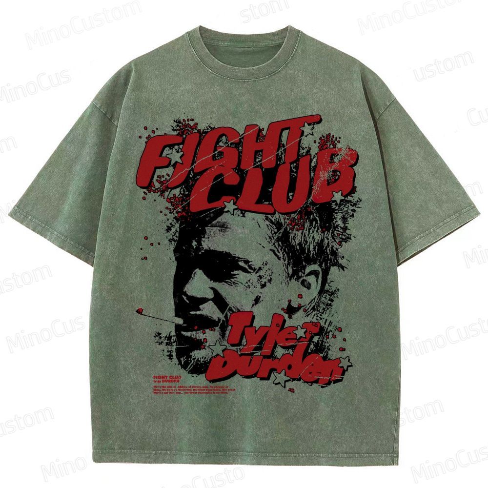 Vintage Washed Fight Club Tyler Durden Graphic Drama Thriller T - shirt