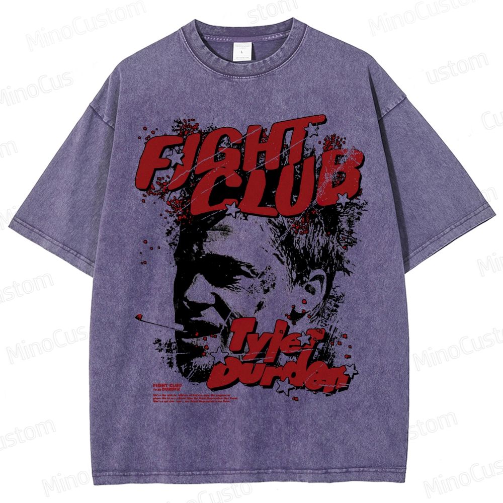 Vintage Washed Fight Club Tyler Durden Graphic Drama Thriller T - shirt