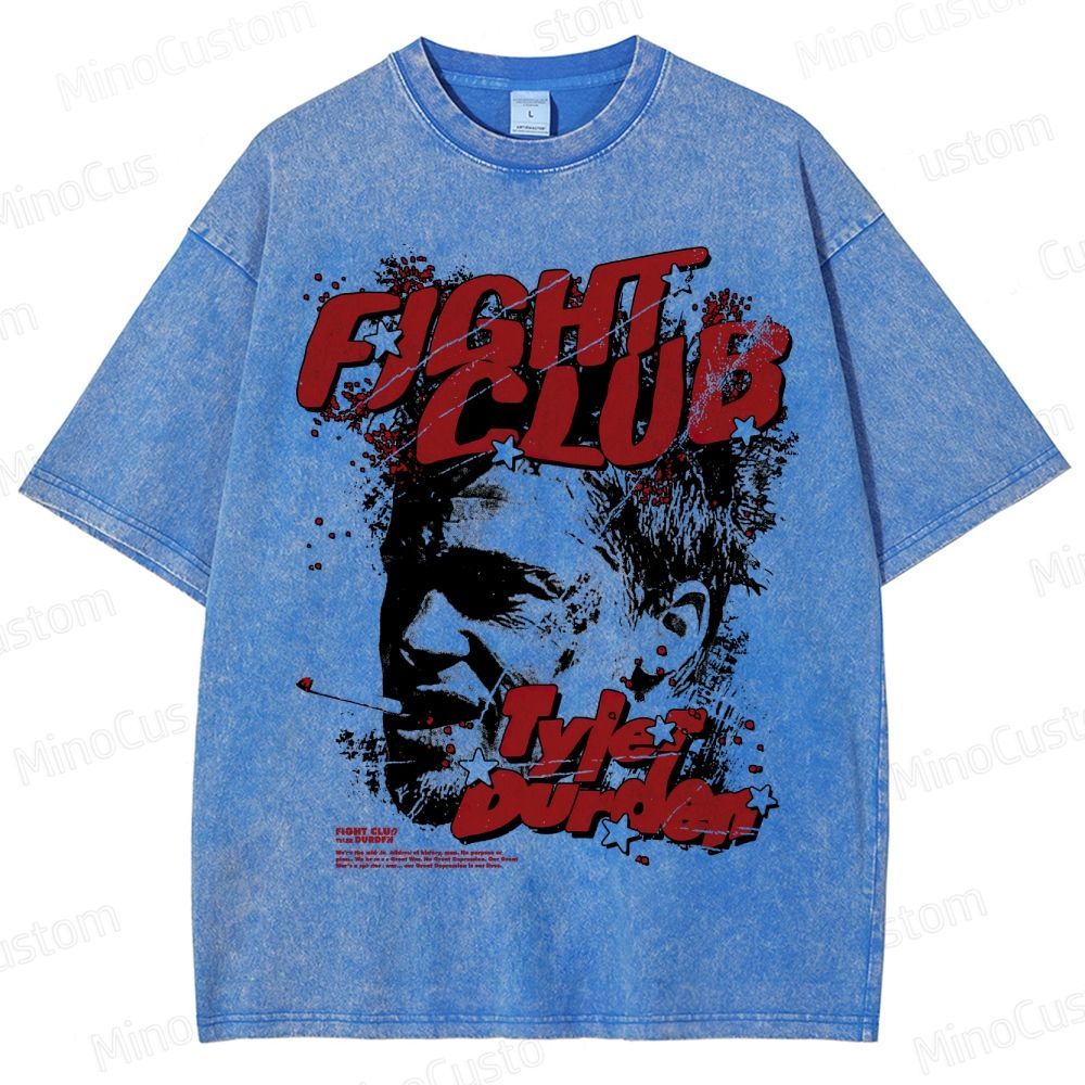 Vintage Washed Fight Club Tyler Durden Graphic Drama Thriller T - shirt